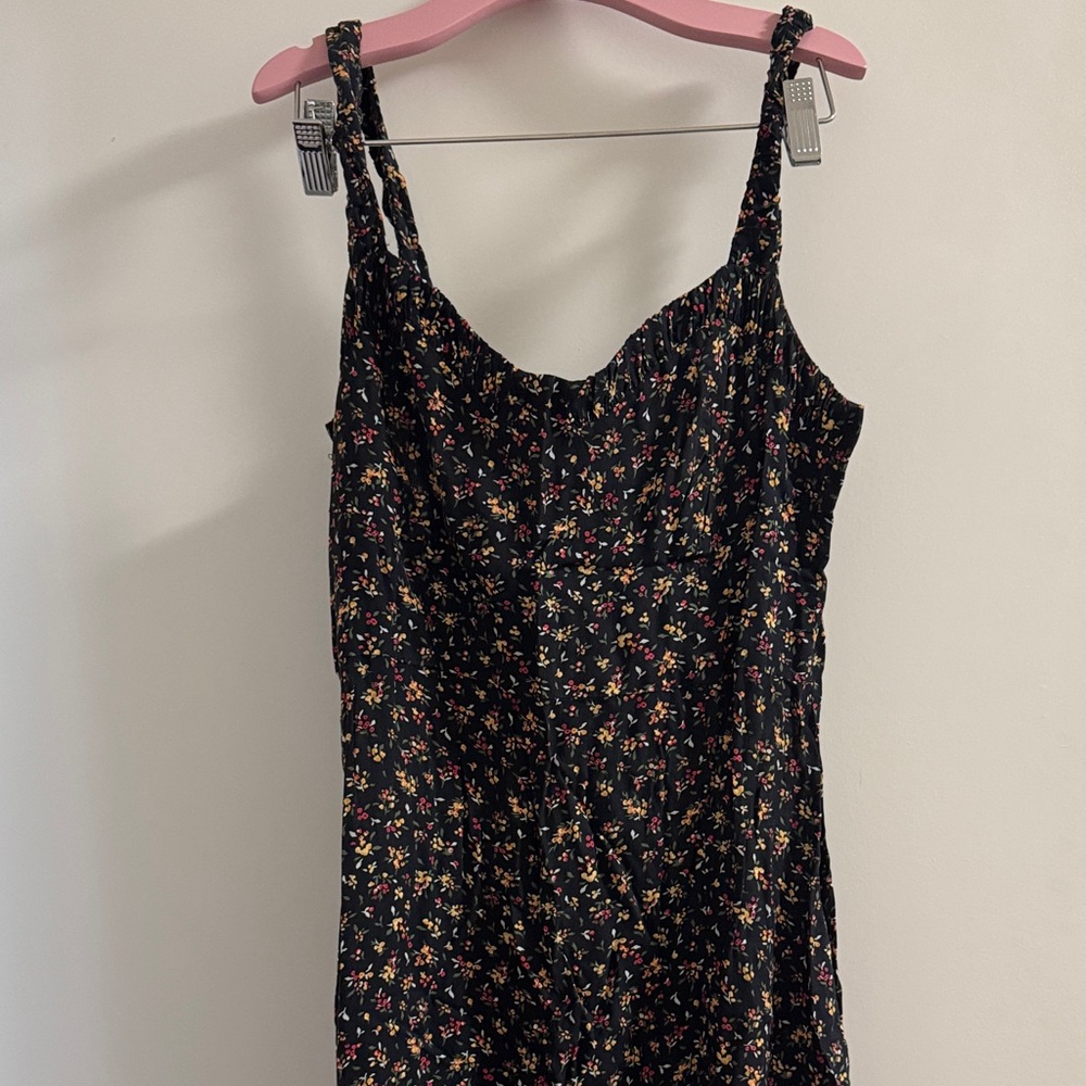 Zara Black Floral Midi Dress